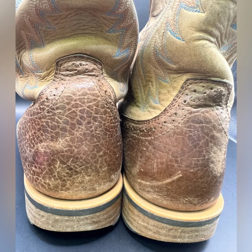 Ariat - Mens Leather Cowboy Boots, Clean up needed with splatter,Size: 10-1-2 EE